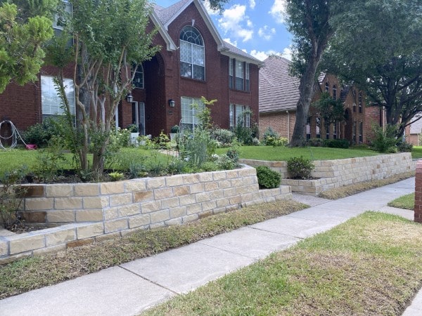 Plano Retaining Wall Replacement with Chopped Stone