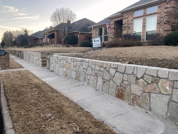 Replacing Brick Wall with Misap Retaining Wall in Bedford (2)-min