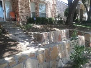 Natural Stone Tiered Retaining Walls & Steps | Dallas TX Retaining Wall Dallas TX