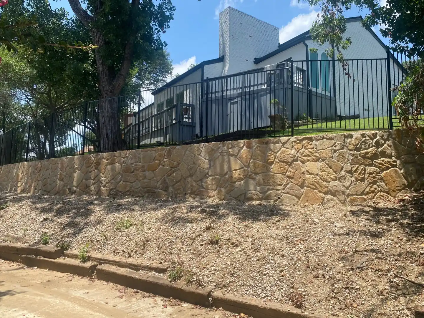 Milsap stone cross tie replacement — a JCL Landscape Services project in the Dallas–Fort Worth metroplex